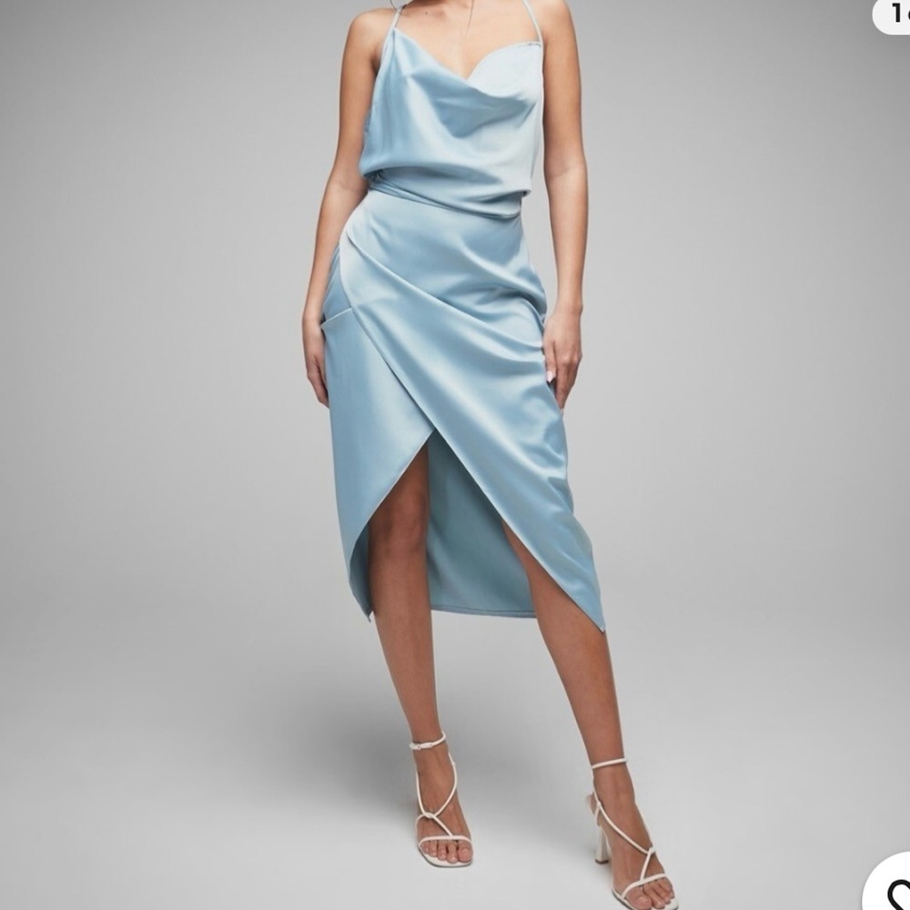 Missguided asymmetrical satin dress